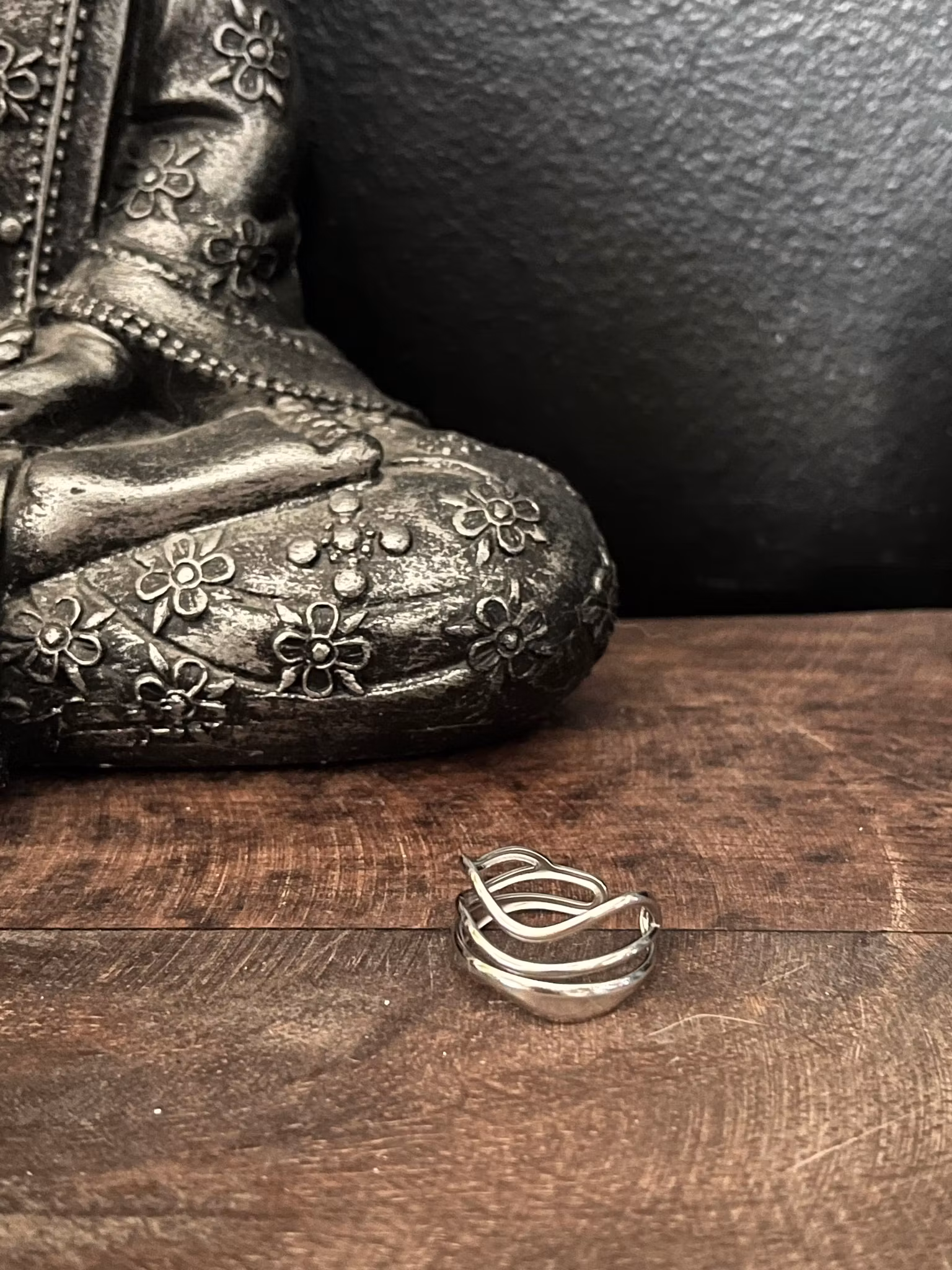 Justerbar ring i rostfritt stål silver