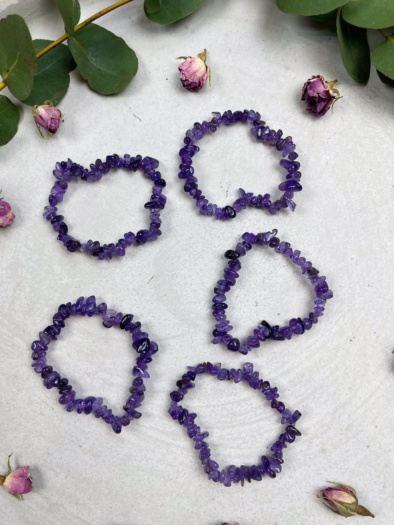 Ametist  Chips armband