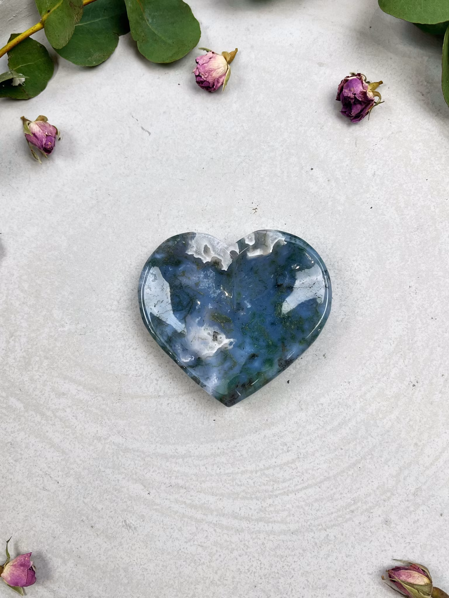 Agat, Moss Hjärtformad skål #2