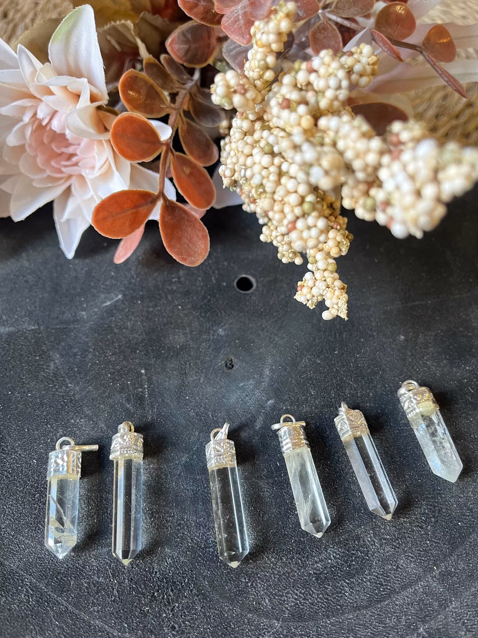 Bergkristall, Hänge  silverpläterad