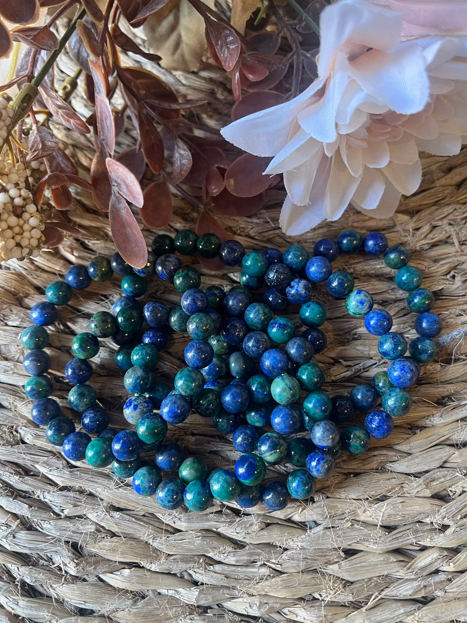 Azurit/malakit, armband 8mm