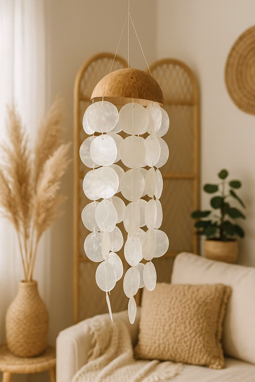 Vindspel i snäckskal & kokos