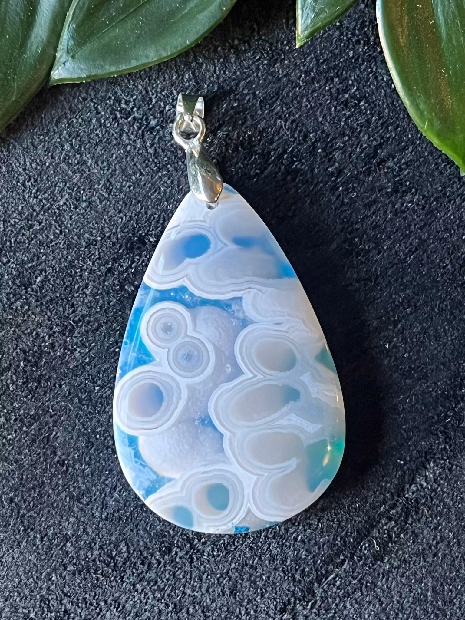 Aura Agat Hänge – Silverpläterat 9