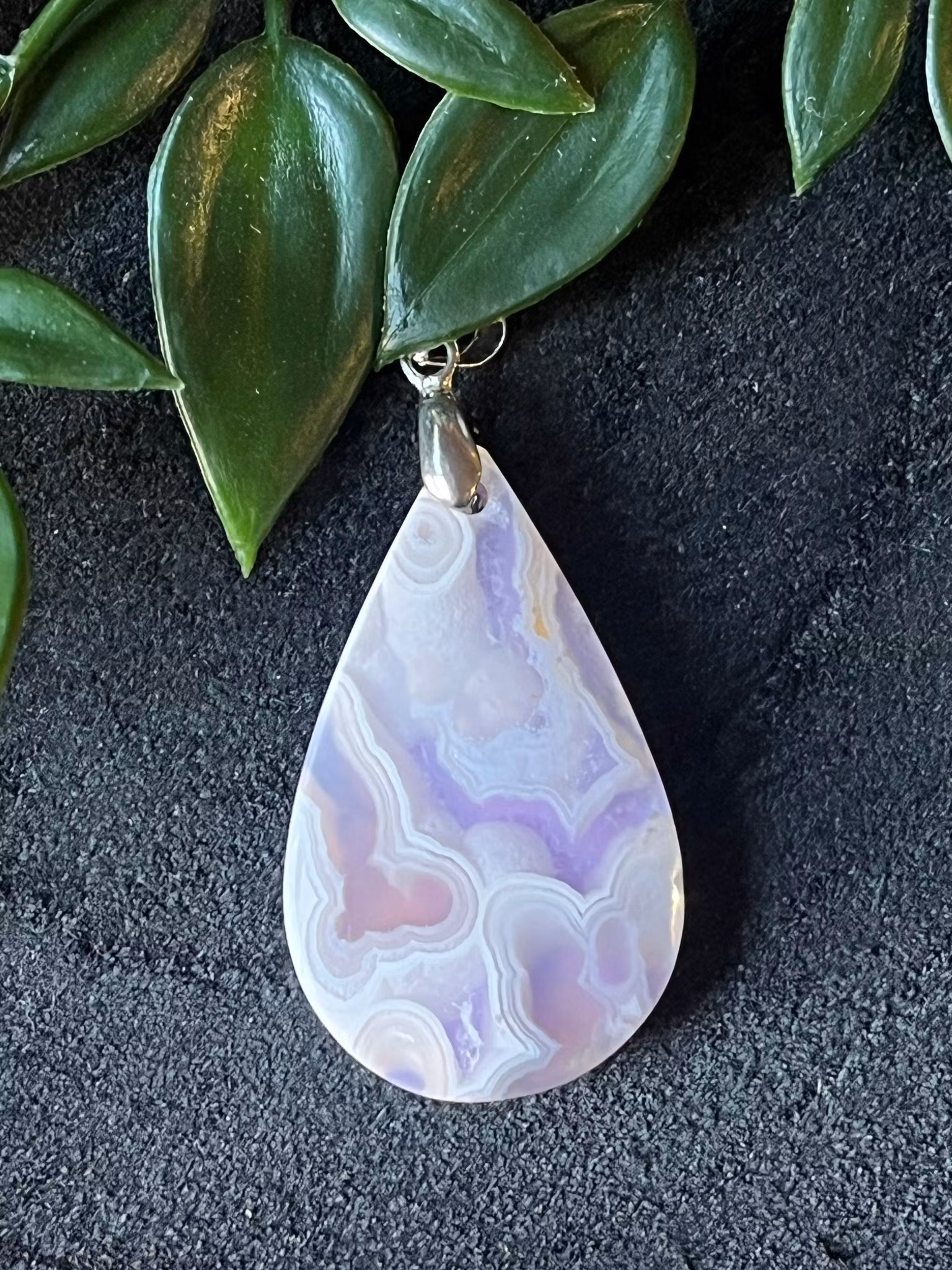 Aura Agat Hänge – Silverpläterat #3