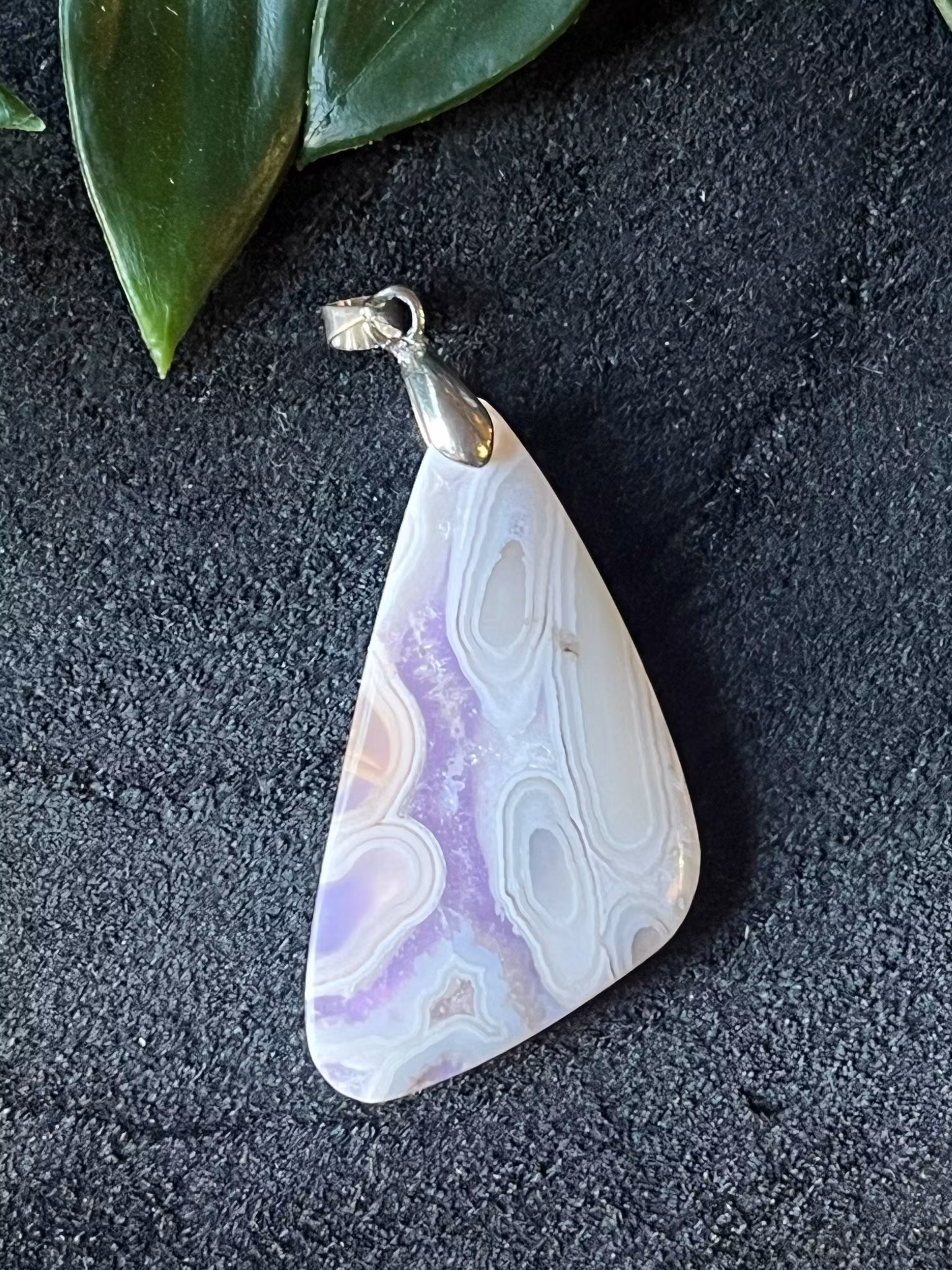 Aura Agat Hänge – Silverpläterat #7