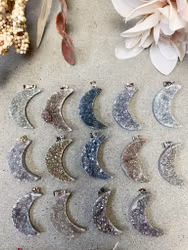 Ametist aura hänge druzy måne