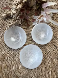 Vit Selenit, rund skål