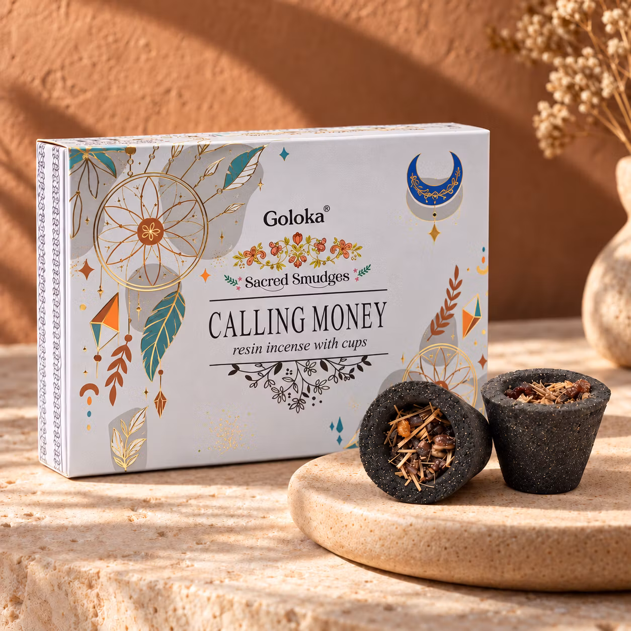 Rökelsekoppar Calling Money – Goloka Sacred Smudges