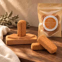Rökelseblock Vit Salvia & Sandelträ med keramisk rökelsehållare