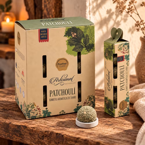 Pure Soul Rökelsebollar – Patchouli, 5 st med hållare