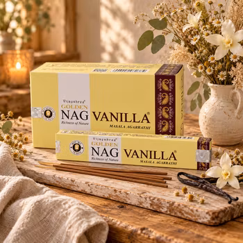 Vijayshree Golden Nag Vanilla – Vaniljrökelse, 15 g