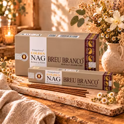 Vijayshree Golden Nag Breu Branco – Rökelse, 15 g