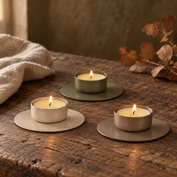 Värmeljushållare i hamrad plåt – 3-pack