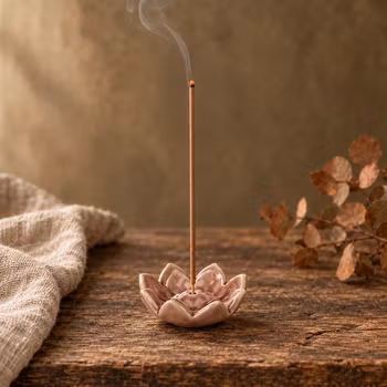 Rökelsehållare Lotus i keramik - Rosa