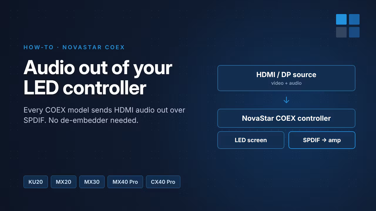 Audio From Your LED Controller: SPDIF on NovaStar COEX