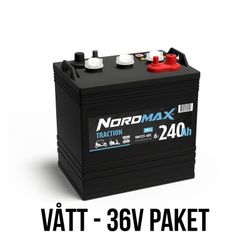 Golfbil Batteripaket - Nordmax 36V - Våta