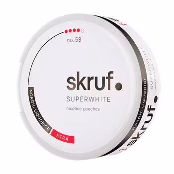 Skruf Superwhite No.58 Nordic Liquorice Xtra Strong