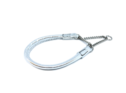 Del Mar Martingale Halvstryp Halsband Metallic Silver