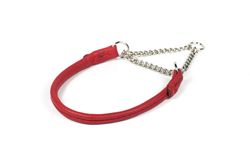 Del Mar Martingale Halvstryp Halsband Red /Silver