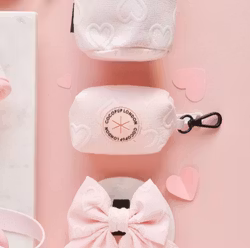 COCOPUP LONDON Luxe Poop Bag Holder - Baby Pink Heart