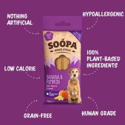 SOOPA Banana, Pumpkin & Flaxseed Dental Sticks for Senior Dogs