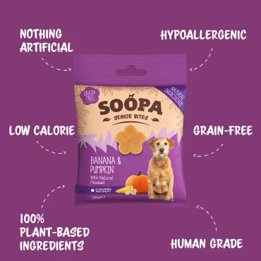 SOOPA Banana Pumpkin Och Flaxseed Healthy Bites for Senior Dogs