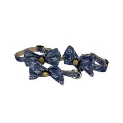 LUXURY PET Halsband med fluga i jeans