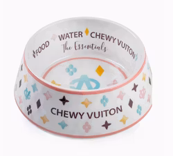 LUXURY PET - Dog Bowl White Chewy Vuiton