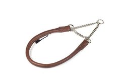 Del Mar Martingale Halvstryp Halsband Brown/ silver
