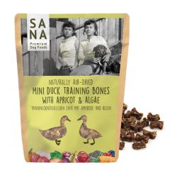 SANADOG Mini Duck träningssnacks med aprikos och alger 100g
