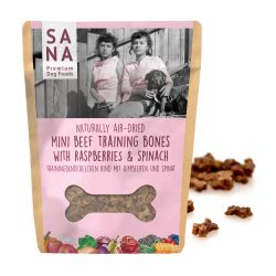 SANADOG Mini Beef träningssnacks med hallon och spenat 100g