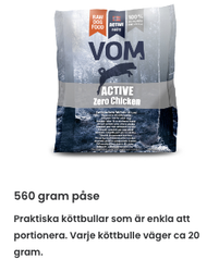 ACTIVE ZERO CHICKEN HELFODER KÖTTBULLAR 560g (endast butik)
