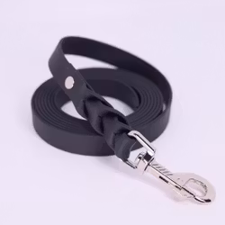 EQUIROPES - Biothane Grimskaft Svart/Brun - Silver