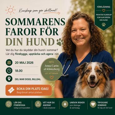 GRATIS SEMINARIE - Sommarens Faror! Anna Carin Af Klinteberg 20 Maj 18.00