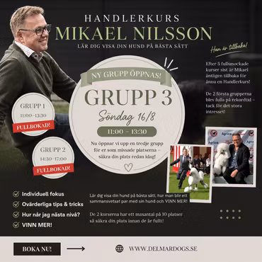 HANDLERKURS "EDS BOOST" - Mikael Nilsson Lördag 15/8 Söndag 16/8