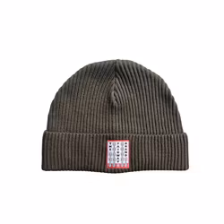 Eco Beanie - Khaki - Big Label