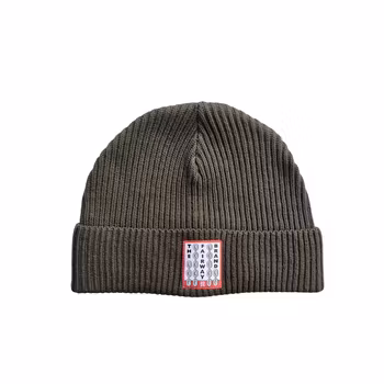 Eco Beanie - Khaki - Big Label