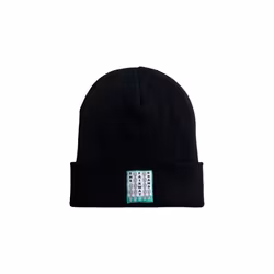 Recycled Beanie - Black - Big Teal Label