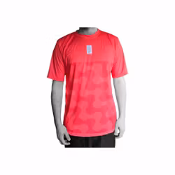 Recycled Performance T-shirt - Red with Pattern on front