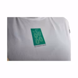 Recycled Performance T-shirt - White with Swirl Sleeve (MISPRINT LOGO)