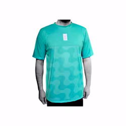 Recycled Performance T-shirt - Teal with Pattern on front
