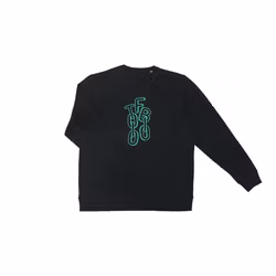 Eco Sweatshirt - Black - Aqua Green