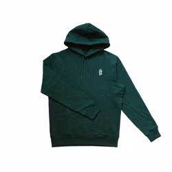 100% Cotton Eco Hoodie - Mineral Green - White Embroidery