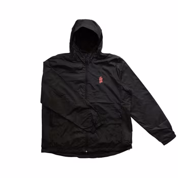 Recycled Light Weather Jacket - Black - Watermelon Embroidery