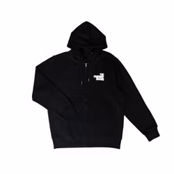Eco Zip Hoodie - Black - White/Grey Print
