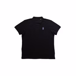 Light Cotton Eco Polo - Black - Light Purple Embroidery