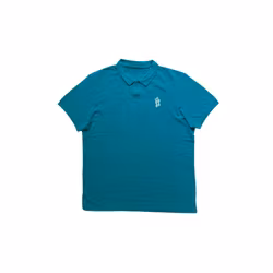 Light Cotton Eco Polo - Teal - White Embroidery