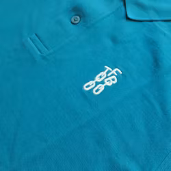 Light Cotton Eco Polo - Teal - White Embroidery