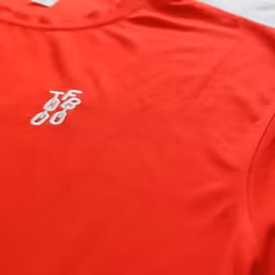 Sporty T-shirt - Red - White Embroidery