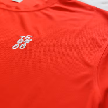 Sporty T-shirt - Red - White Embroidery